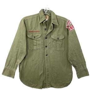 VTG‎ Boy Scouts of America Shirt Youth Medium Sanforized BSA Patches USA Uniform